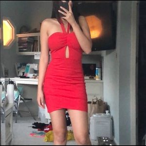 Red party dress